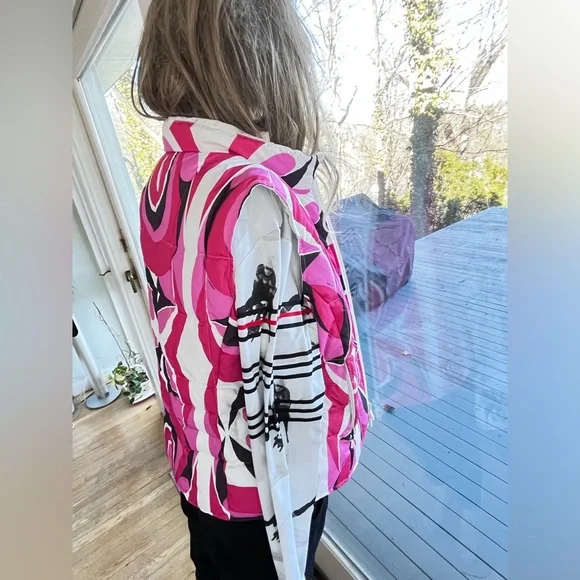 Hilary Radley Pink Geo Puffer Vest - Picture 3 of 8
